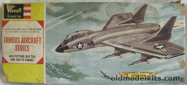 Revell 1/59 Chance Vought Cutlass F7U-3 - with Sparrow Missiles- Famous Aircraft Issue - (F7U3), H171 plastic model kit